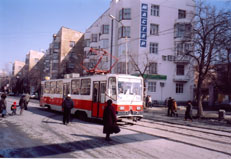 Трамвай "СПЕКТР" (инв. № 802) на ост.Гостиница "Исеть" 