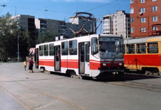 Трамвай "СПЕКТР" (инв. № 813) на конечной станции "ЦПКиО" (она же парк Маяковского)