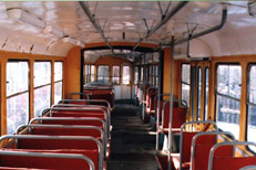 Салон ретро-трамвая В салоне ретро-вагона Tatra K-2.