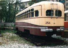 Ретро-трамвай МТВ-82. Вид сзади.